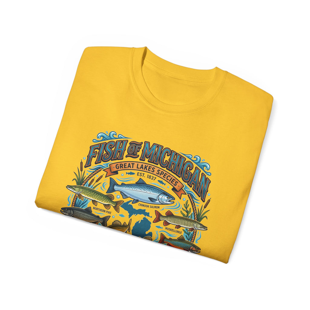 Michigan Fishing Species Tee — Freshwater Treasures Graphic T-Shirt