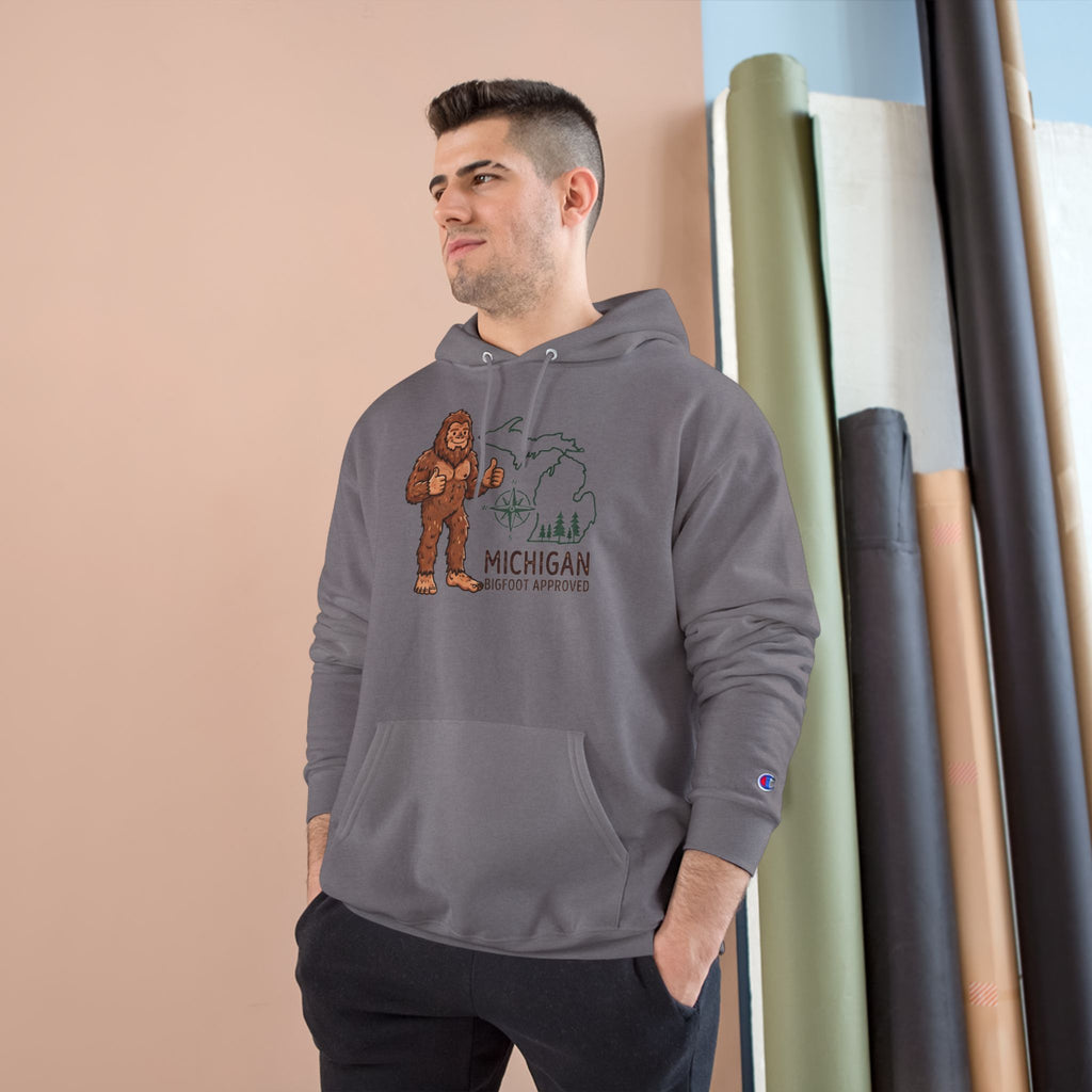 Michigan Sasquatch Hoodie — Vintage Bigfoot Graphic Champion Sweatshirt