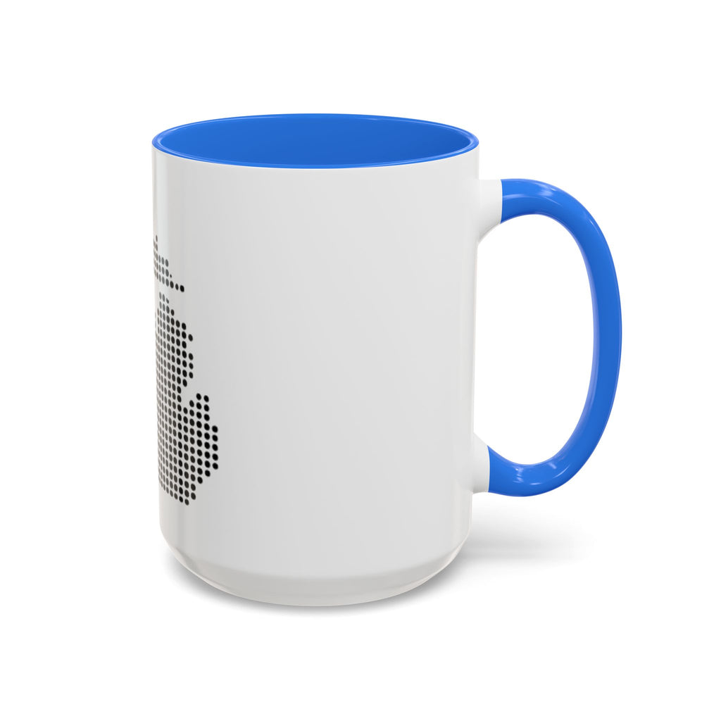 Michigan Dot Map Mug — Modern Minimalist Michigan State Coffee Cup (11oz/15oz)