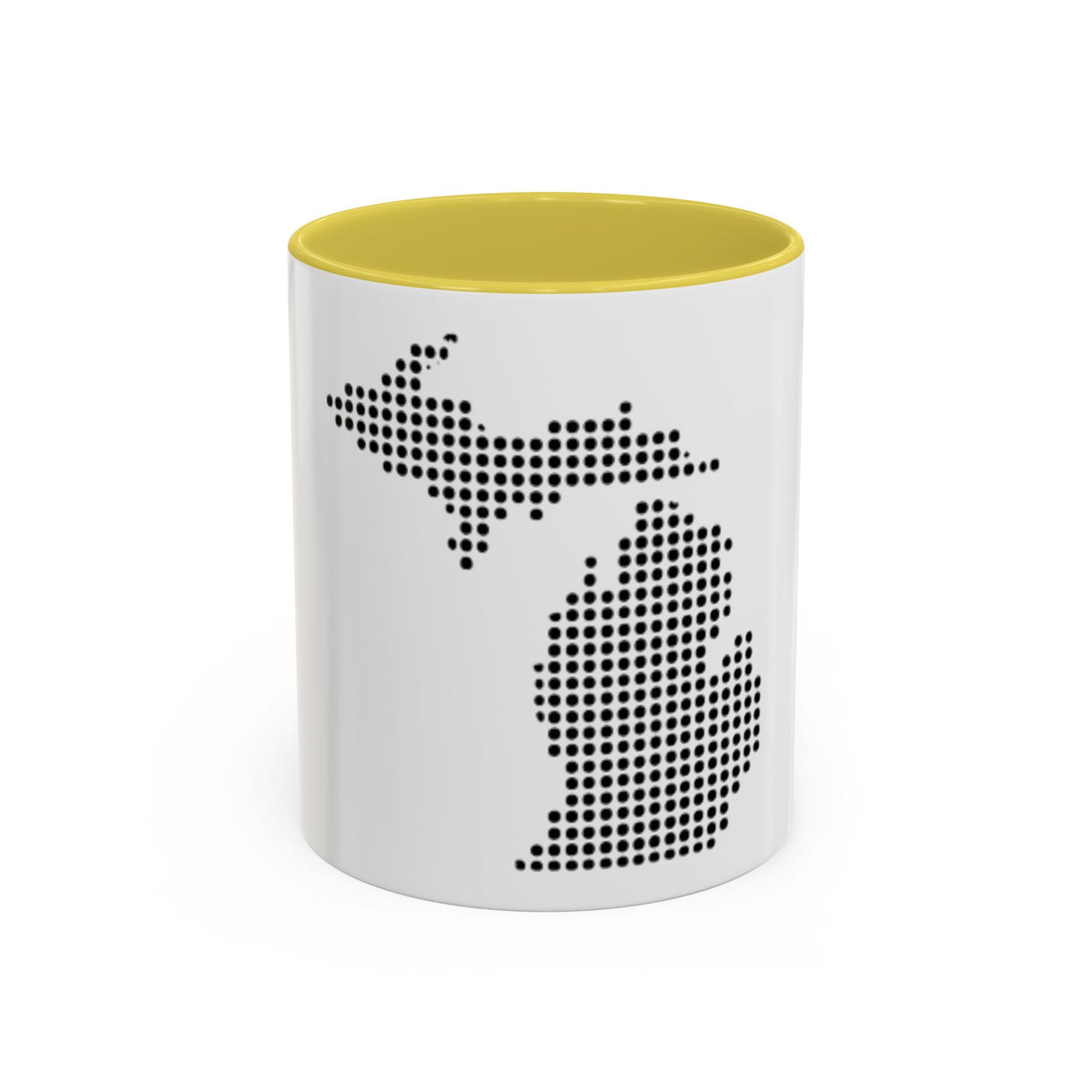 Michigan Dot Map Mug — Modern Minimalist Michigan State Coffee Cup (11oz/15oz)