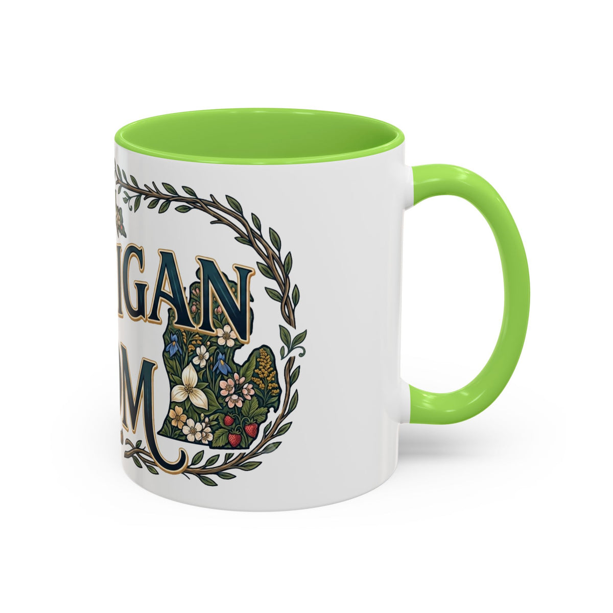 Michigan Mom Coffee Mug — Floral State Pride 11oz/15oz