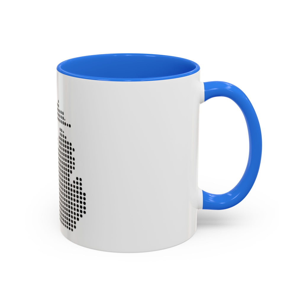 Michigan Dot Map Mug — Modern Minimalist Michigan State Coffee Cup (11oz/15oz)