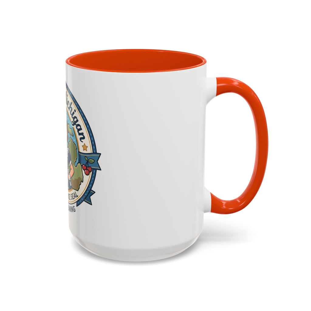 Maid in Michigan Coffee Mug — Retro Housekeeper Logo (11oz/15oz)