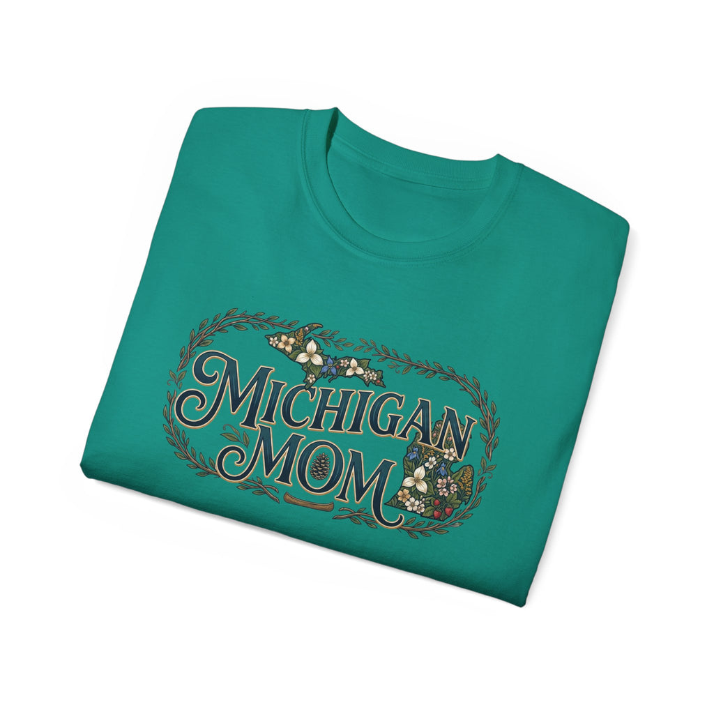 Michigan Mom T-Shirt – Floral State Pride Tee for Moms