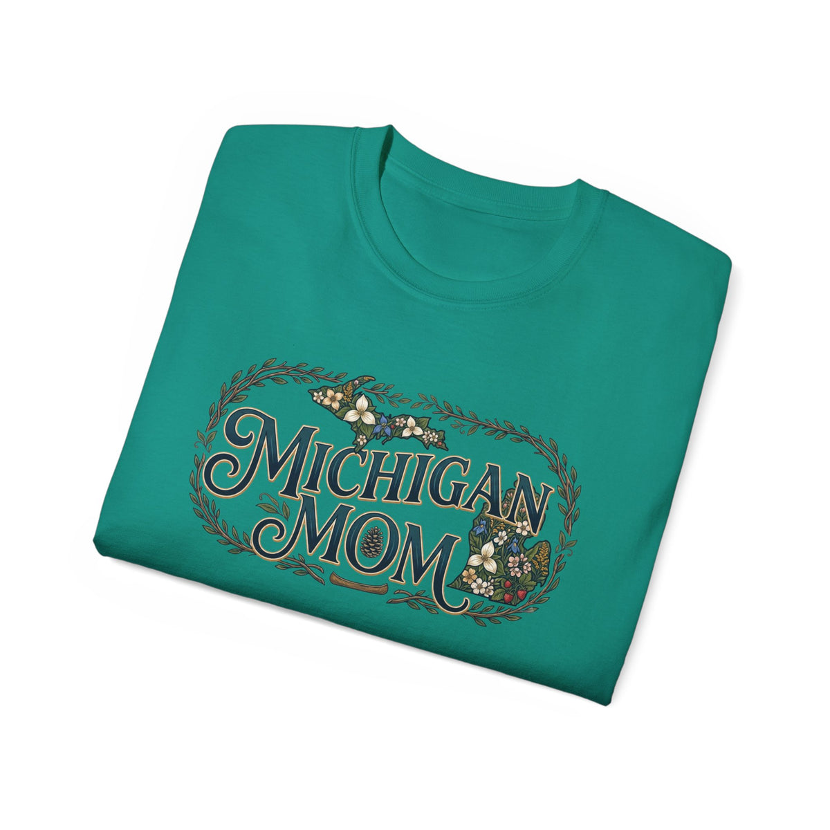 Michigan Mom T-Shirt – Floral State Pride Tee for Moms