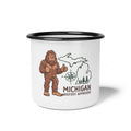 Michigan Bigfoot Approved Enamel Camp Cup – Rustic Outdoor Mug for Campers & Nature Lovers