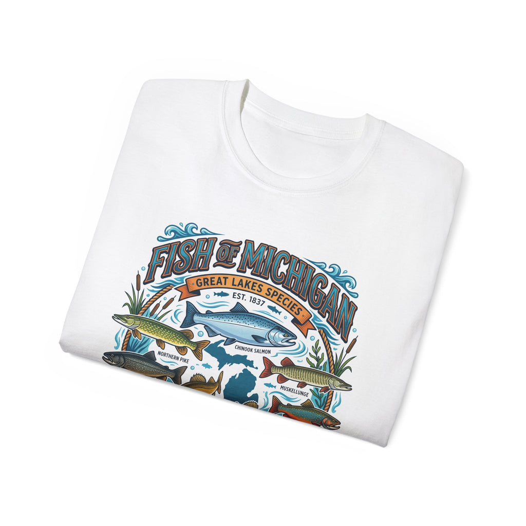 Michigan Fishing Species Tee — Freshwater Treasures Graphic T-Shirt