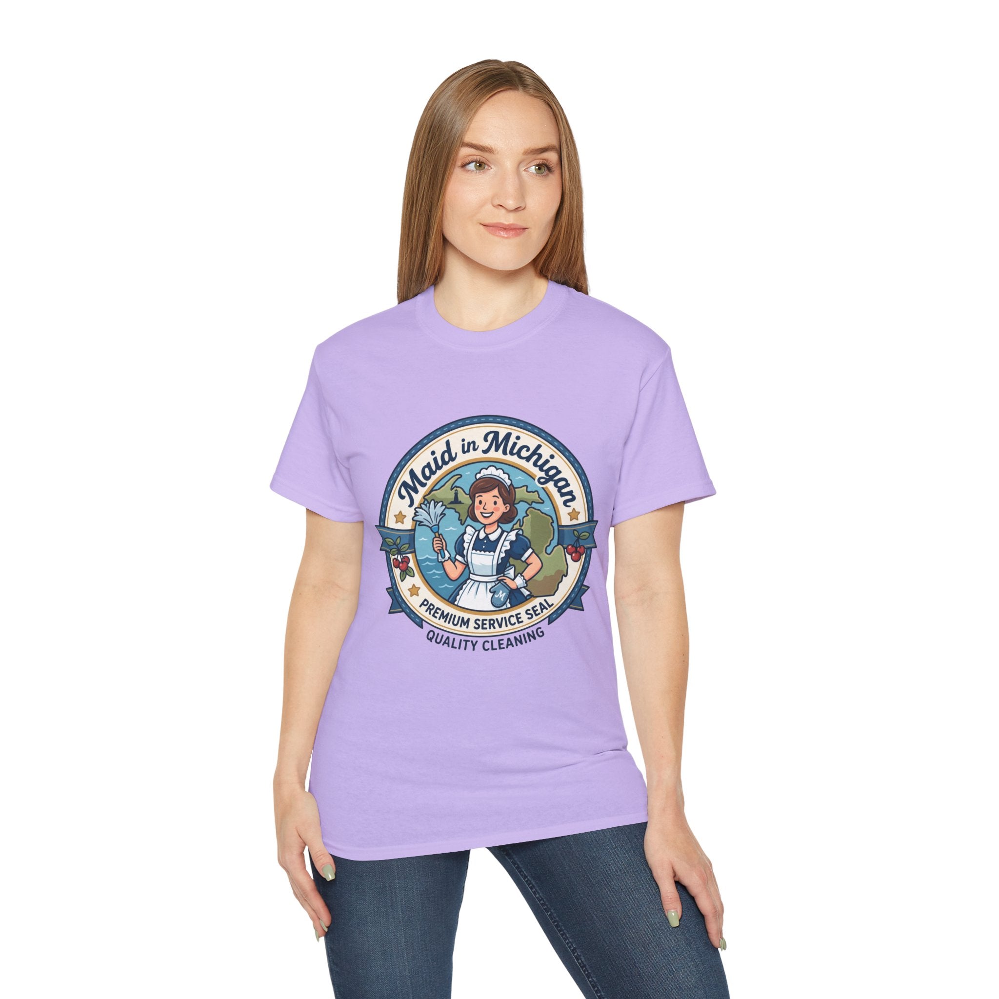 Maid in Michigan T-Shirt — Vintage Housekeeping Logo Tee