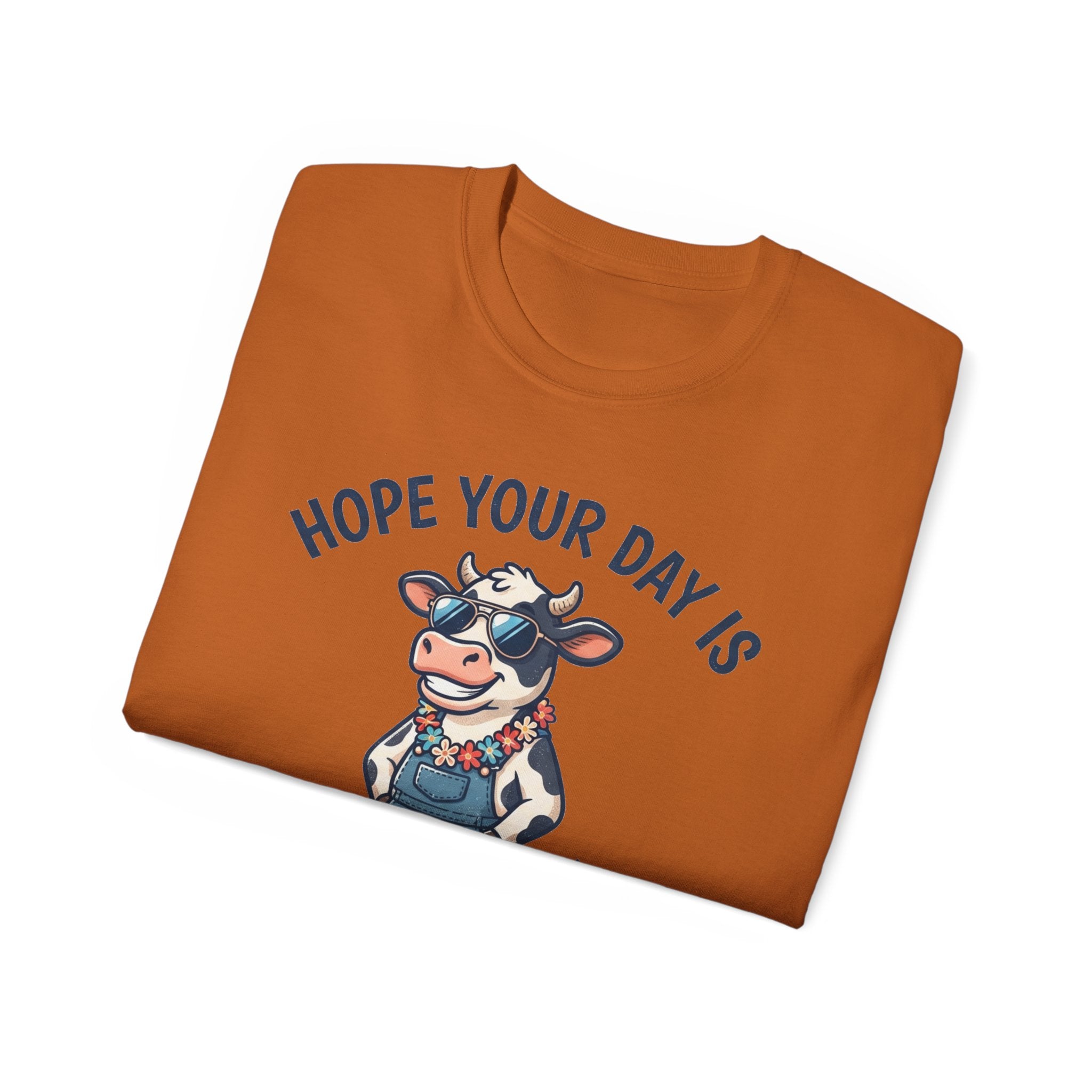 Udderly Cool Cow Graphic Tee — "Hope Your Day Is Udderly Cool" Funny Farm T-Shirt