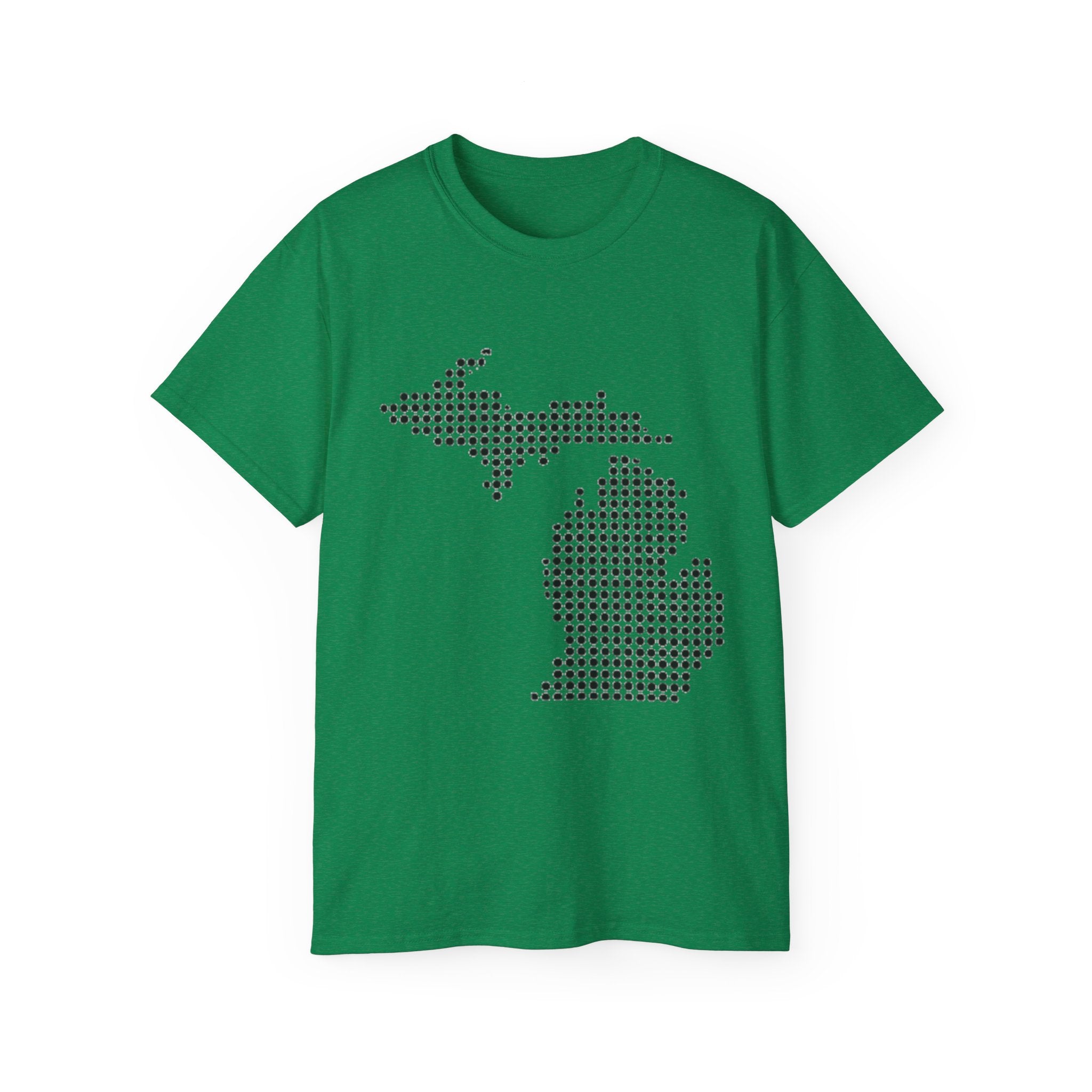 Michigan Dot Map T-Shirt — Minimal State Map Tee for Michiganders