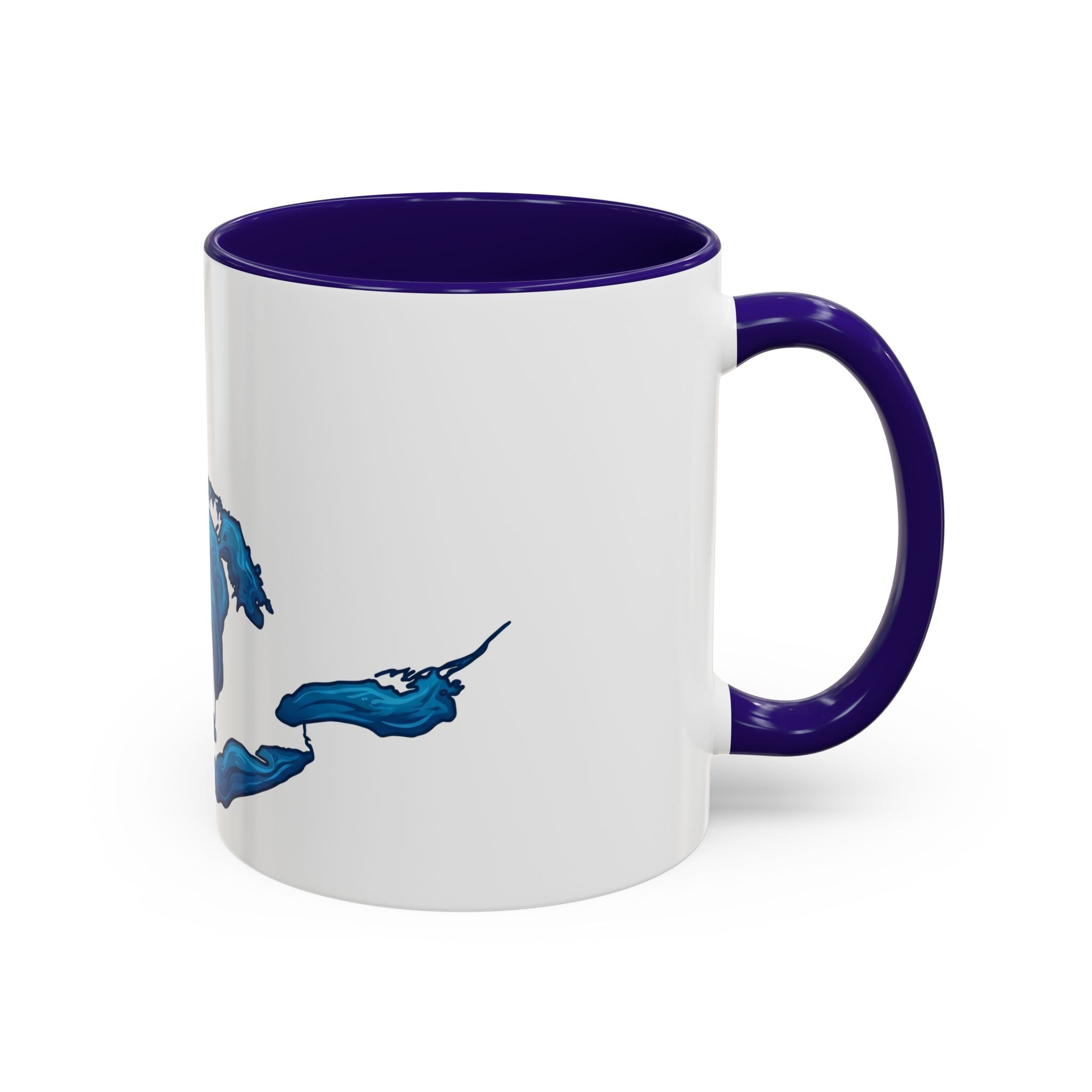 Great Lakes Blue Map Mug — Artistic Lake Michigan & Superior Coffee Cup (11oz/15oz)