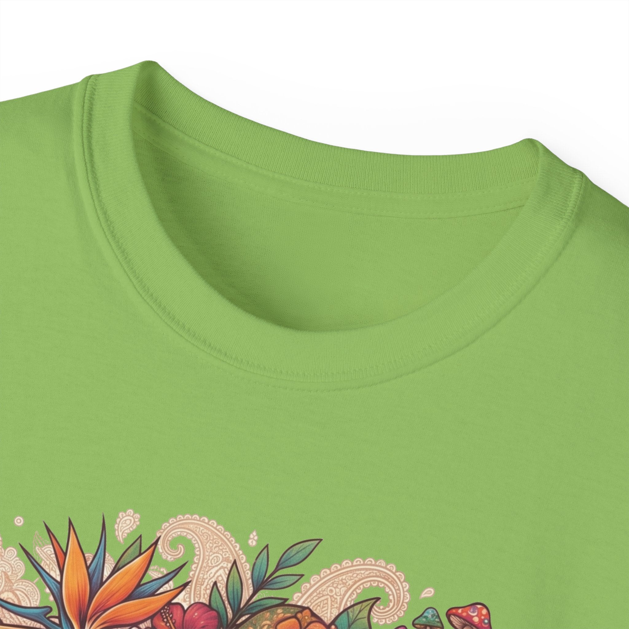 Floral Ukulele T-Shirt — Tropical Guitar & Hibiscus Flower Tee