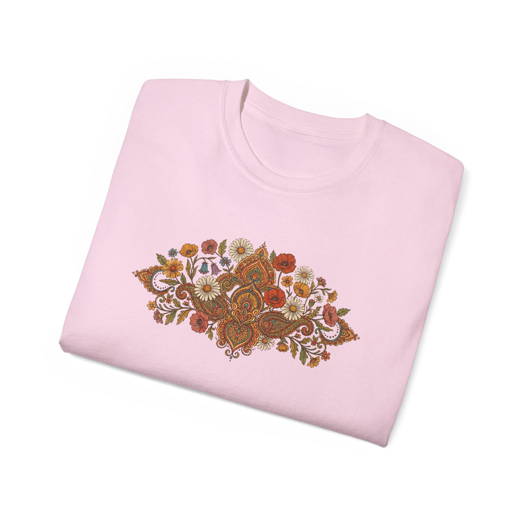 Retro Floral Tee — Vintage Brown Flower Bouquet Graphic