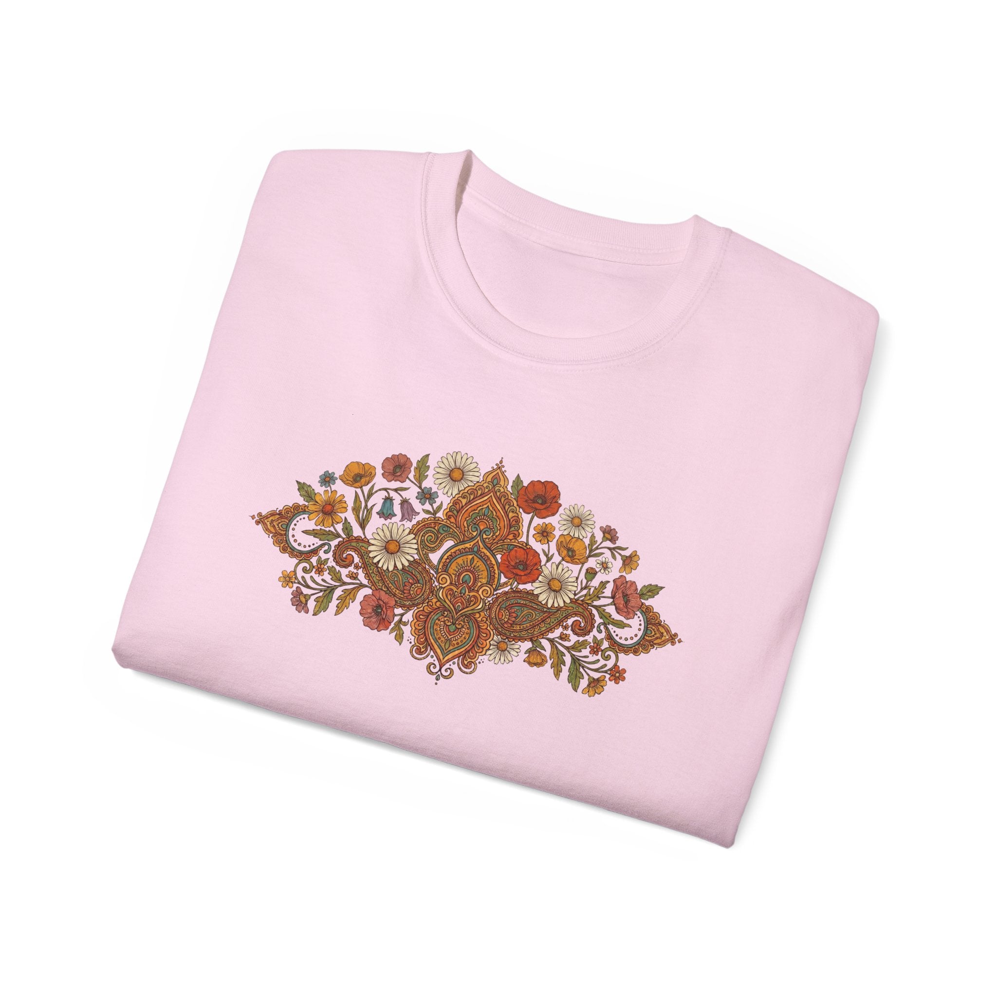 Retro Floral Tee — Vintage Brown Flower Bouquet Graphic