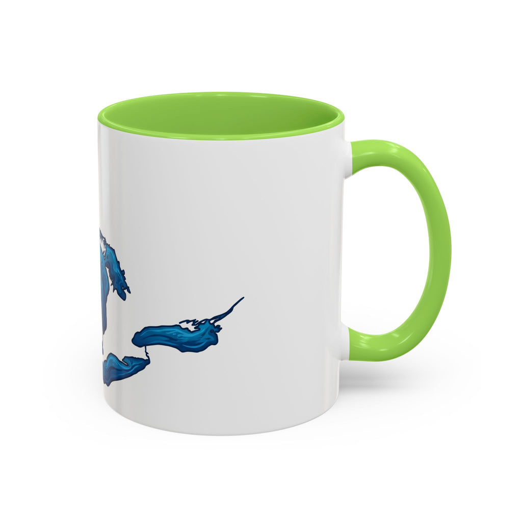 Great Lakes Blue Map Mug — Artistic Lake Michigan & Superior Coffee Cup (11oz/15oz)