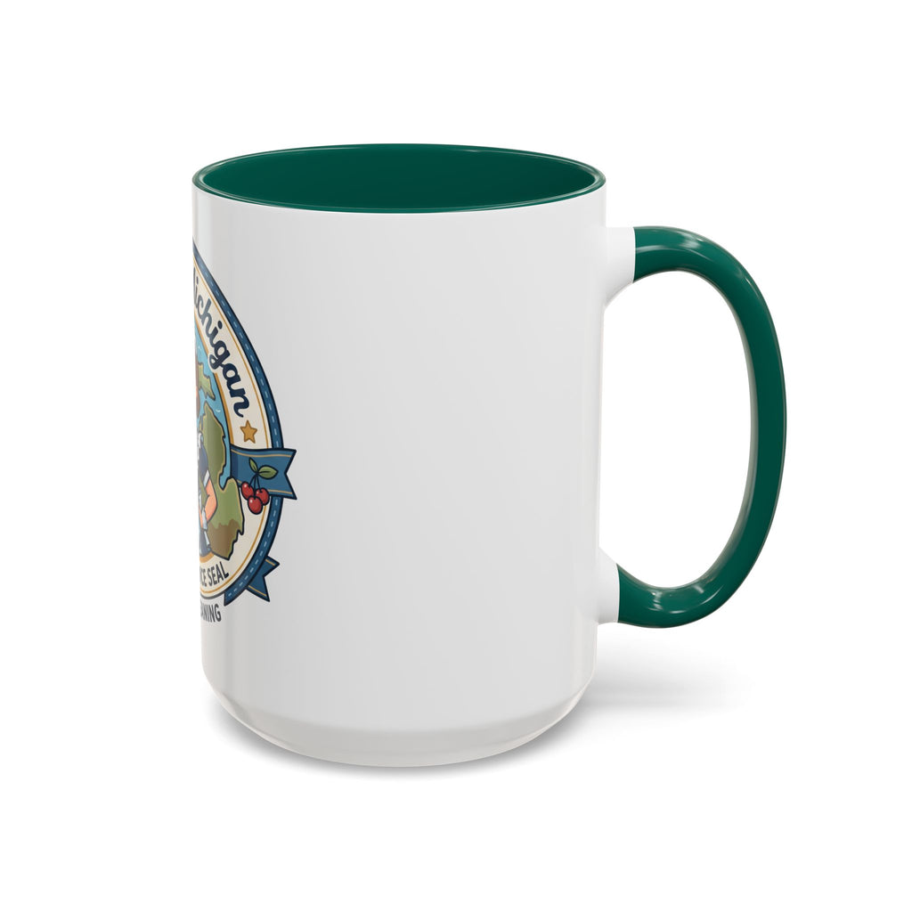 Maid in Michigan Coffee Mug — Retro Housekeeper Logo (11oz/15oz)