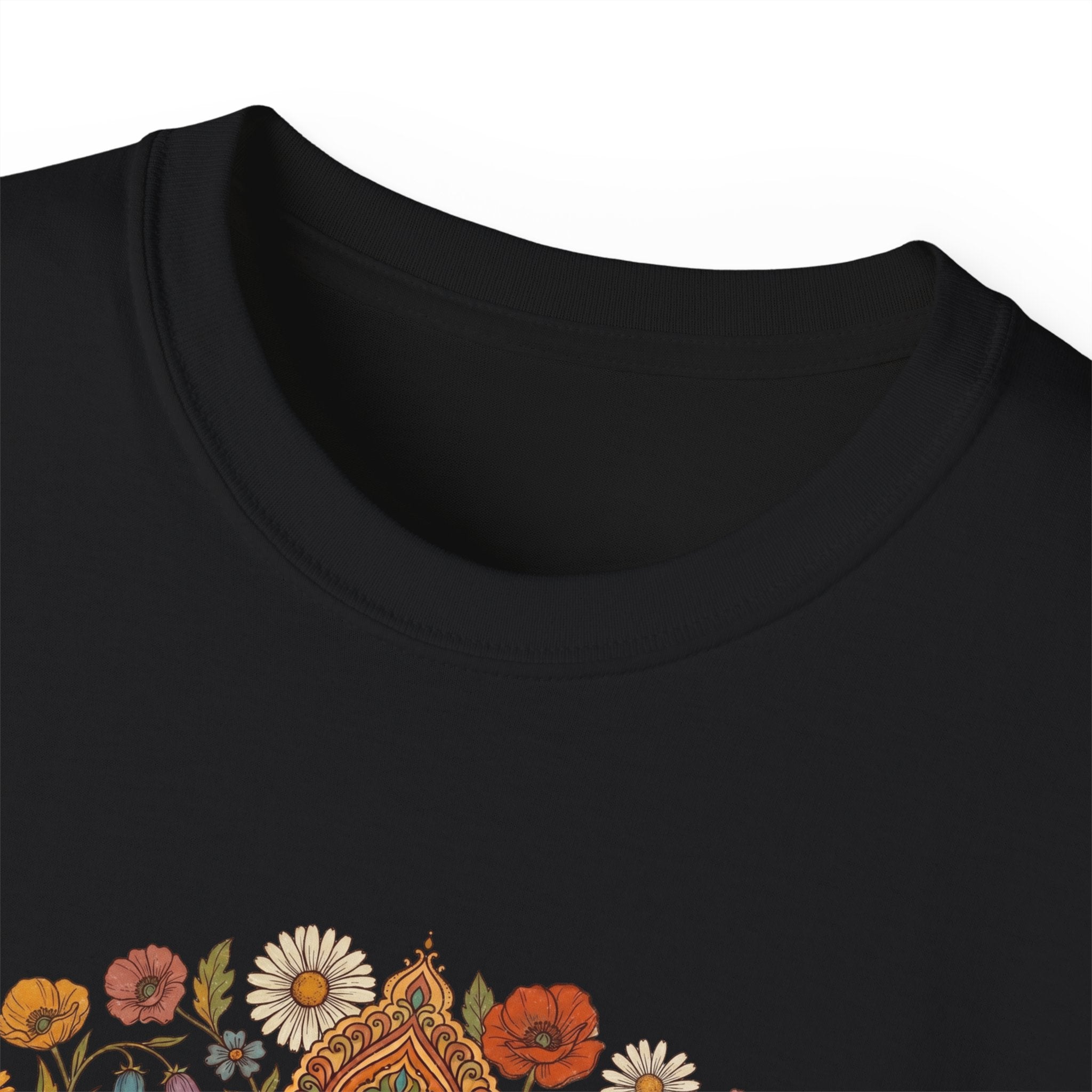 Retro Floral Tee — Vintage Brown Flower Bouquet Graphic