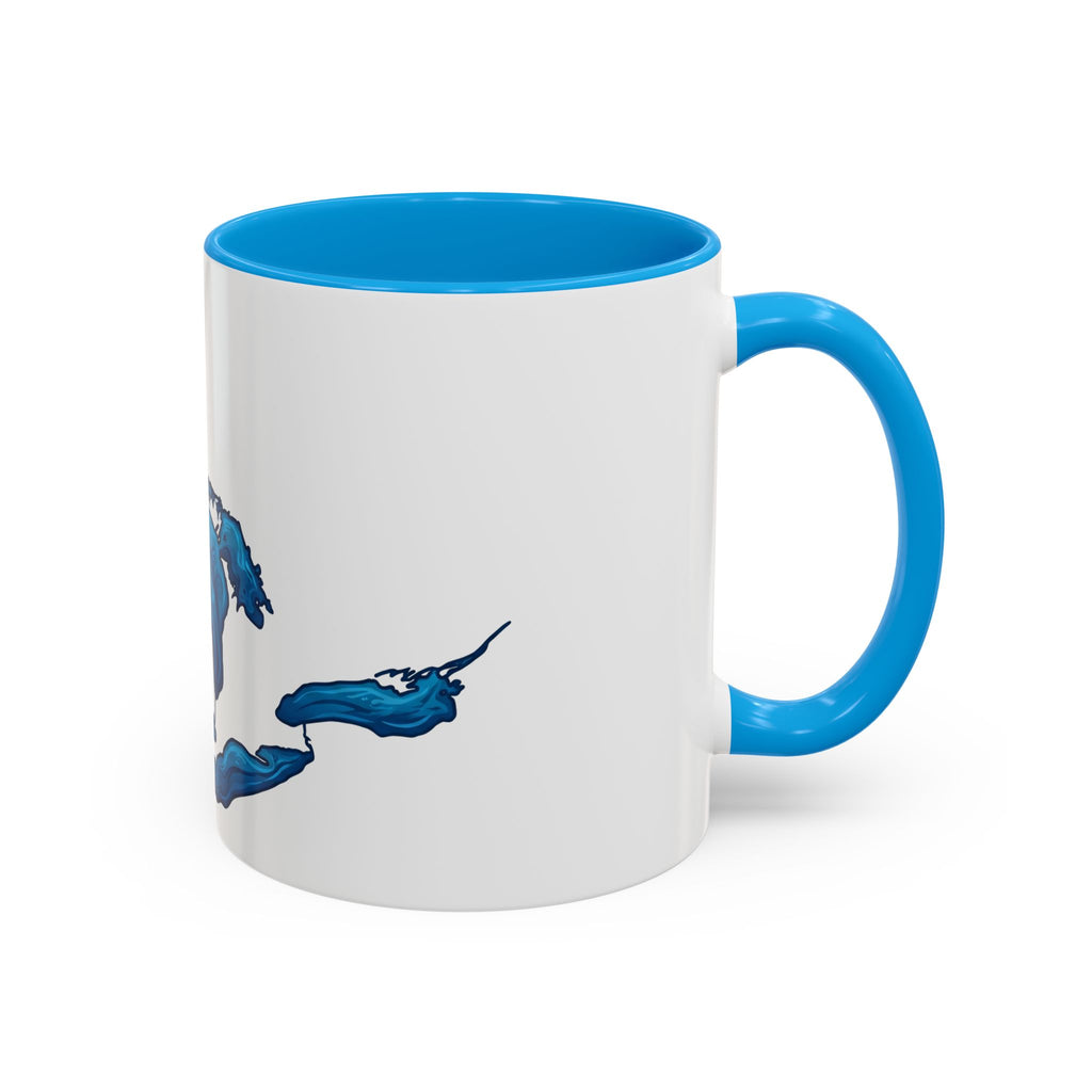 Great Lakes Blue Map Mug — Artistic Lake Michigan & Superior Coffee Cup (11oz/15oz)