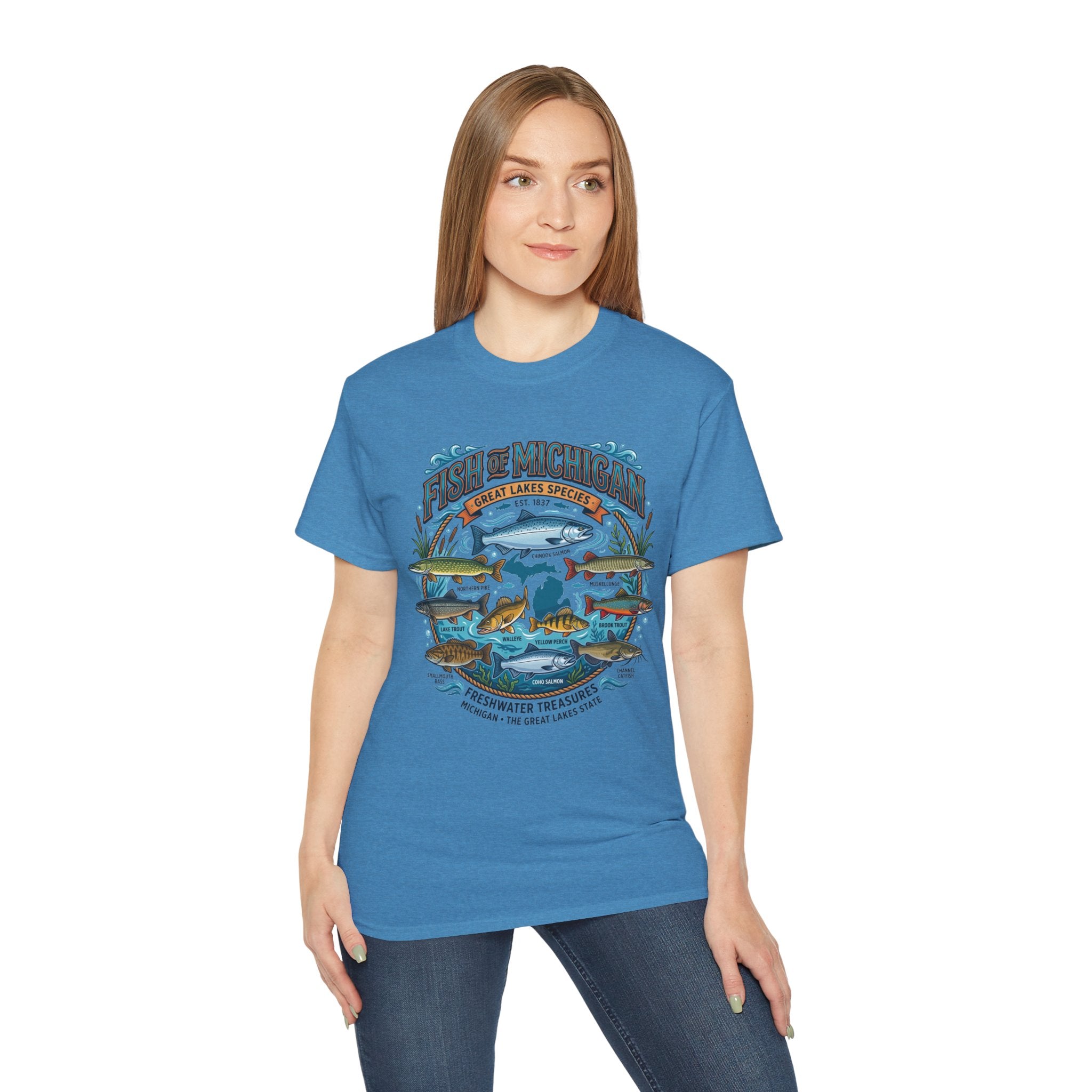 Michigan Fishing Species Tee — Freshwater Treasures Graphic T-Shirt