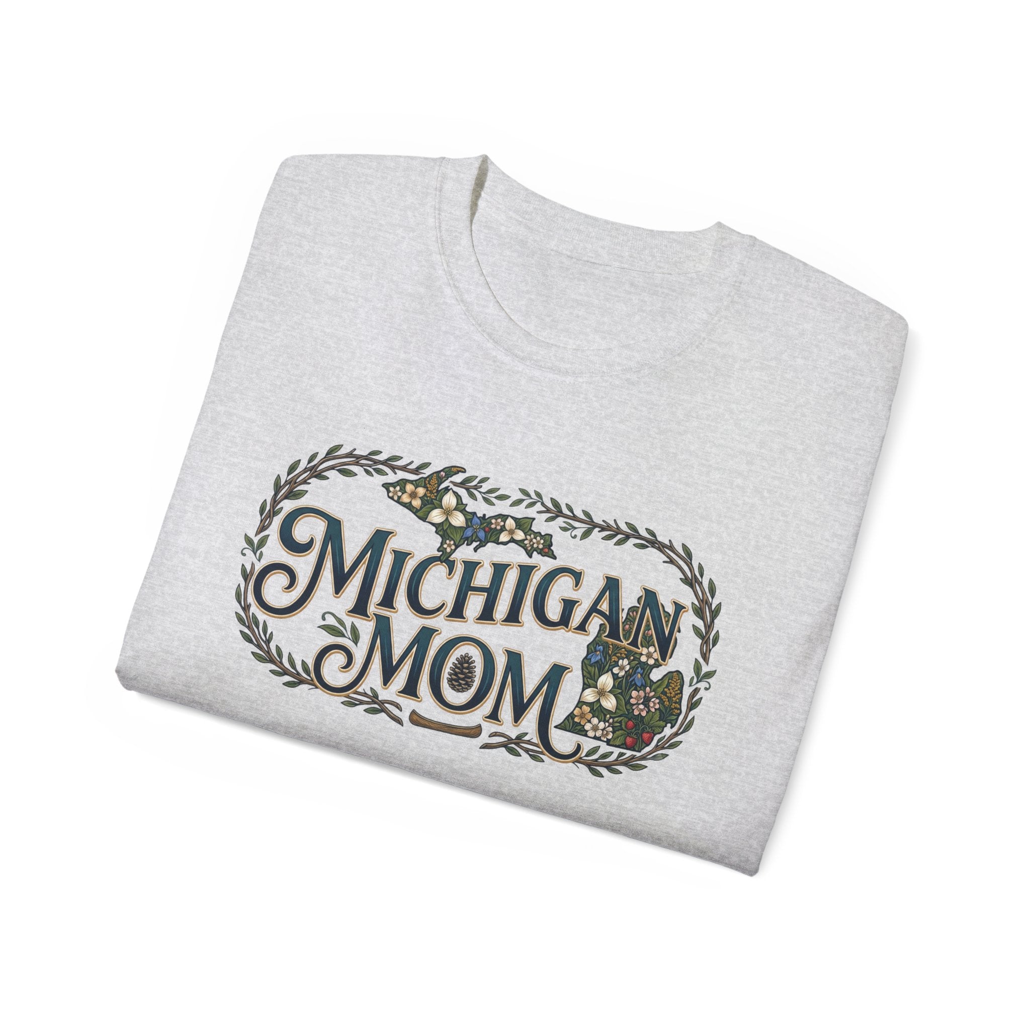 Michigan Mom T-Shirt – Floral State Pride Tee for Moms
