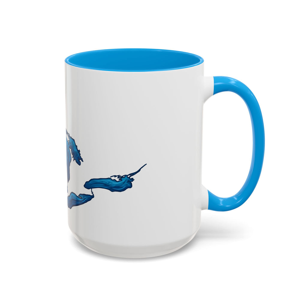 Great Lakes Blue Map Mug — Artistic Lake Michigan & Superior Coffee Cup (11oz/15oz)