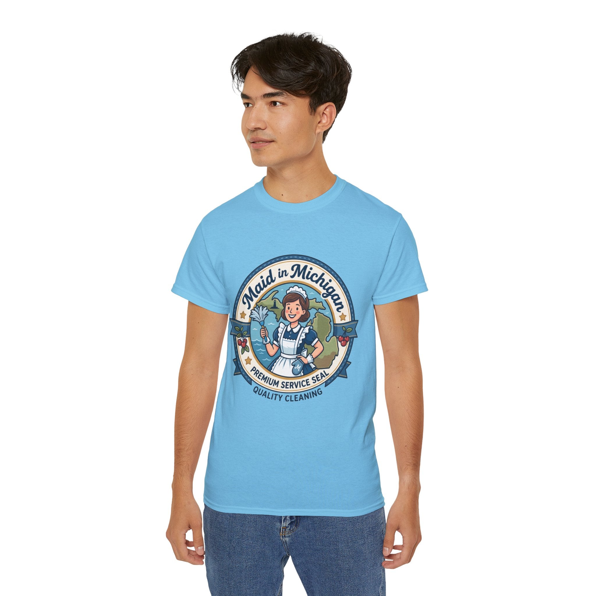Maid in Michigan T-Shirt — Vintage Housekeeping Logo Tee