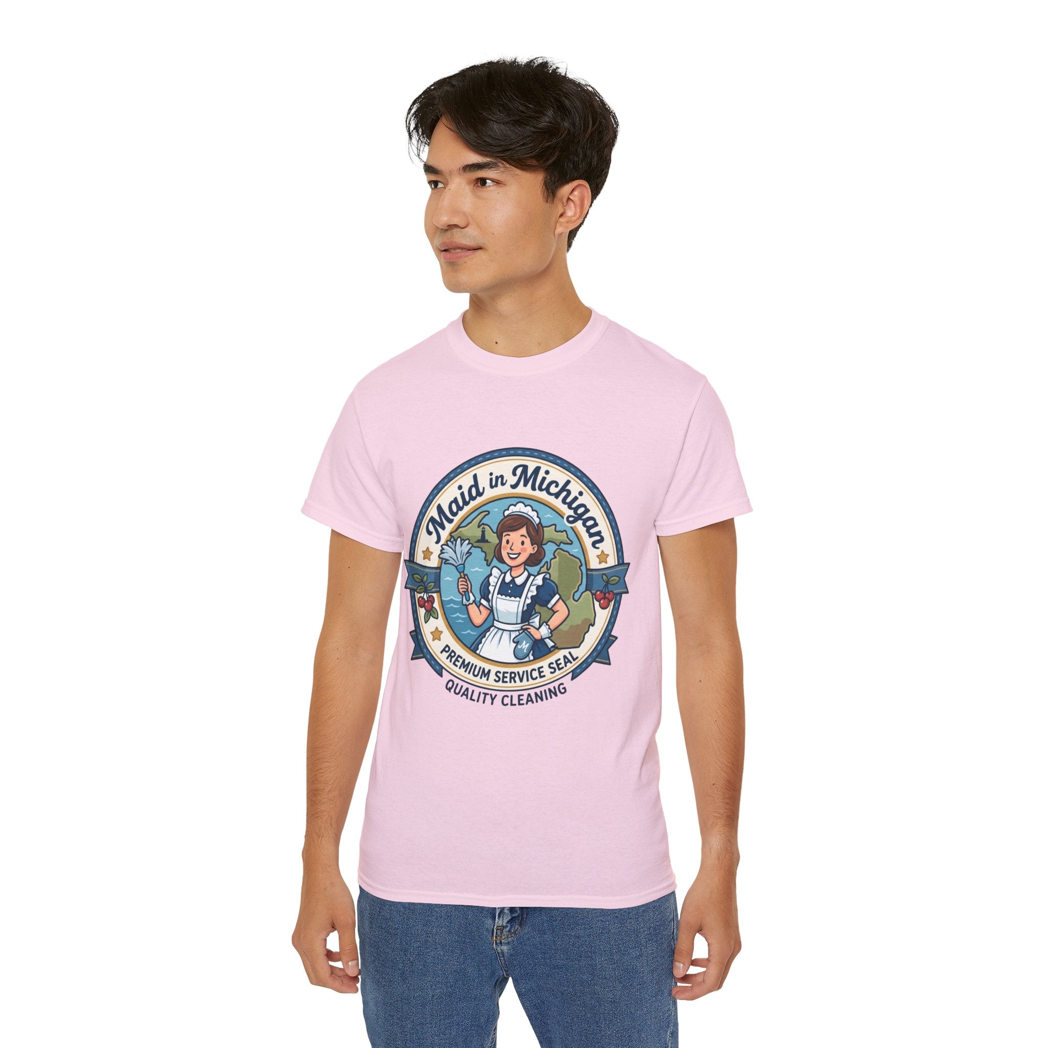 Maid in Michigan T-Shirt — Vintage Housekeeping Logo Tee
