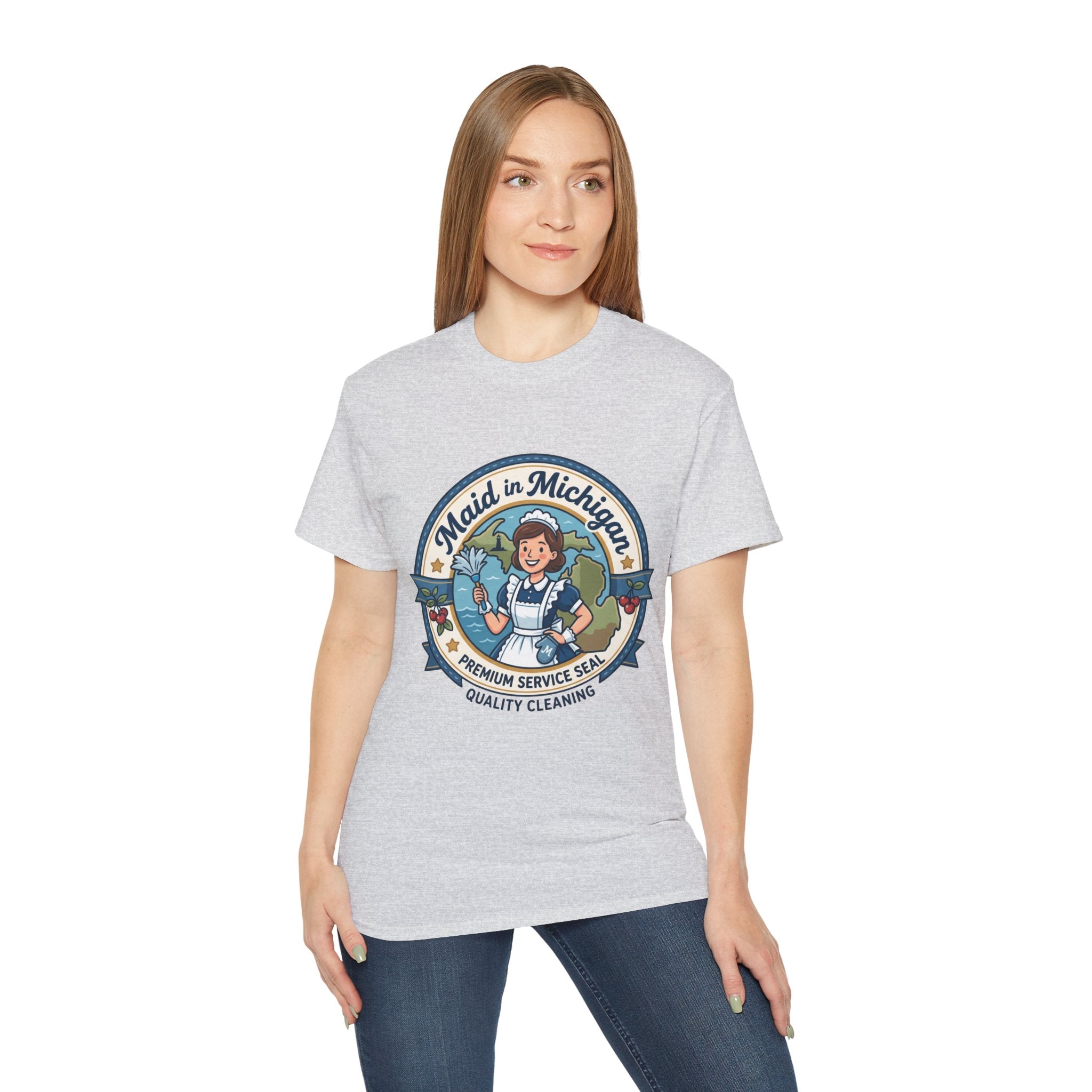 Maid in Michigan T-Shirt — Vintage Housekeeping Logo Tee
