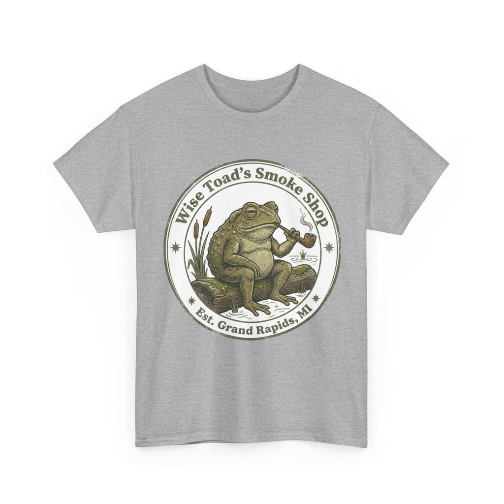 Wise Toad's Smoke Shop T-shirt - Novelty Logo Toad Smoking Pipe T-shirt