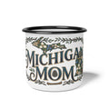 Michigan Mom Enamel Camp Cup — Vintage State Floral Camping Mug