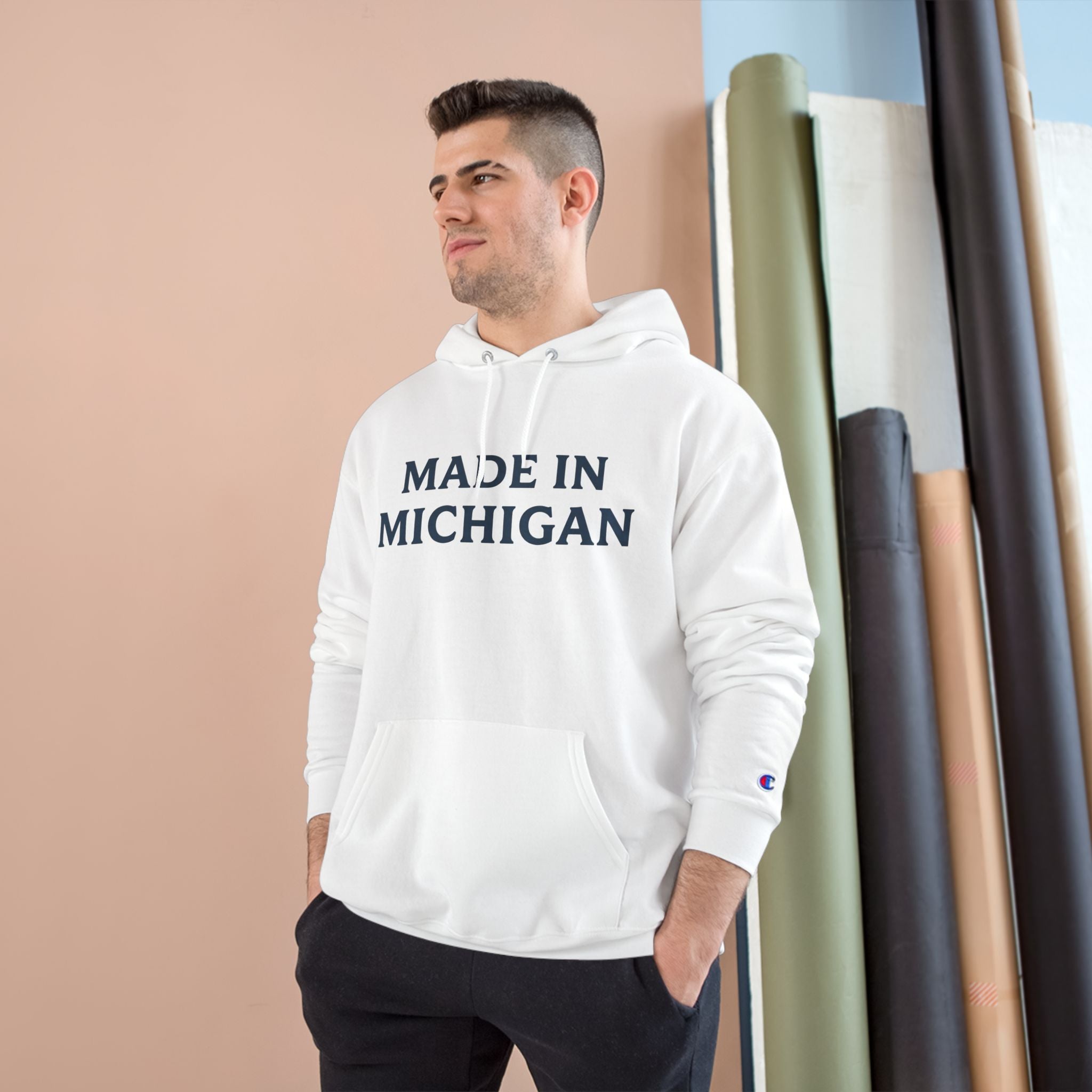Made in Michigan Hoodie — Champion Pullover for Michigan Pride