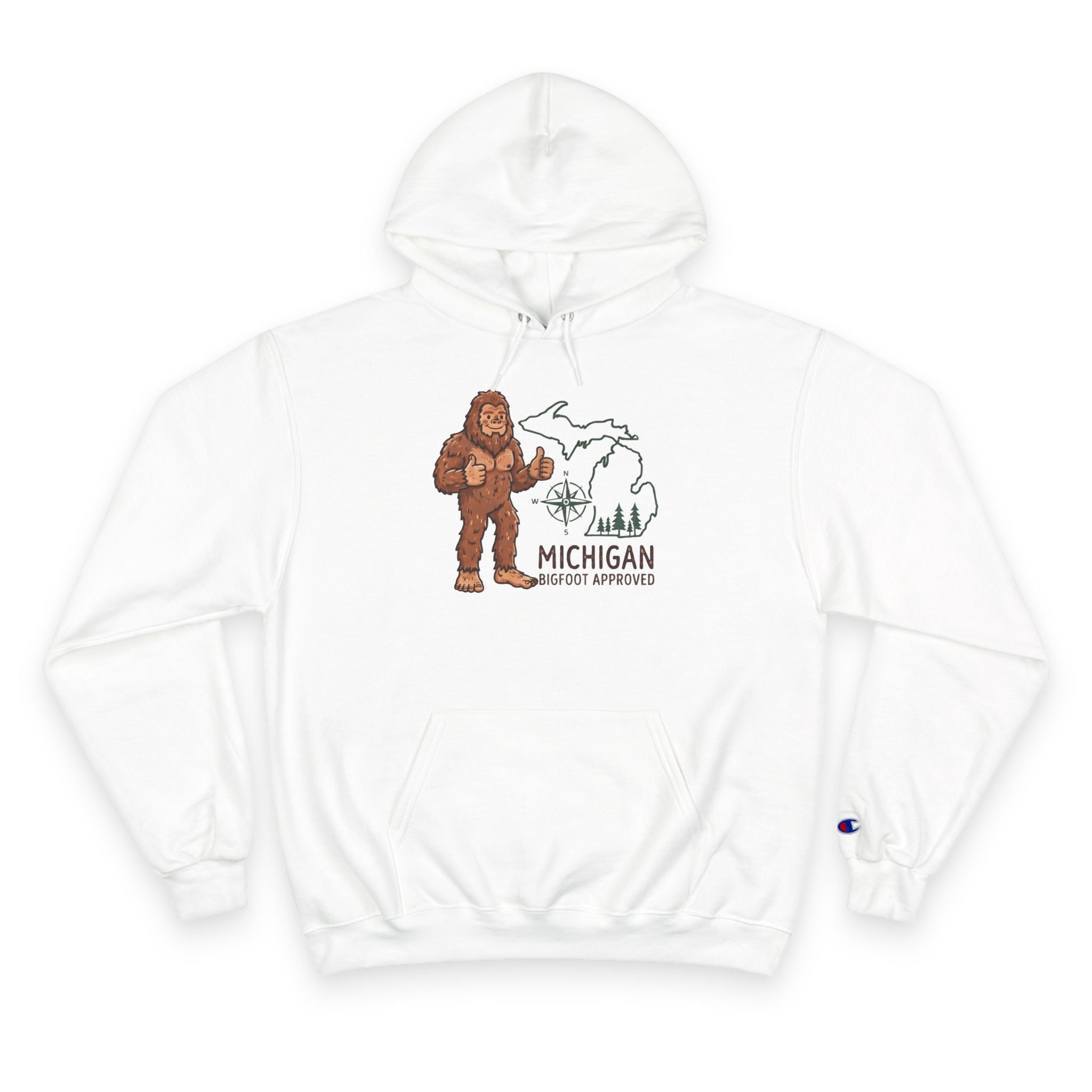 Michigan Sasquatch Hoodie — Vintage Bigfoot Graphic Champion Sweatshirt