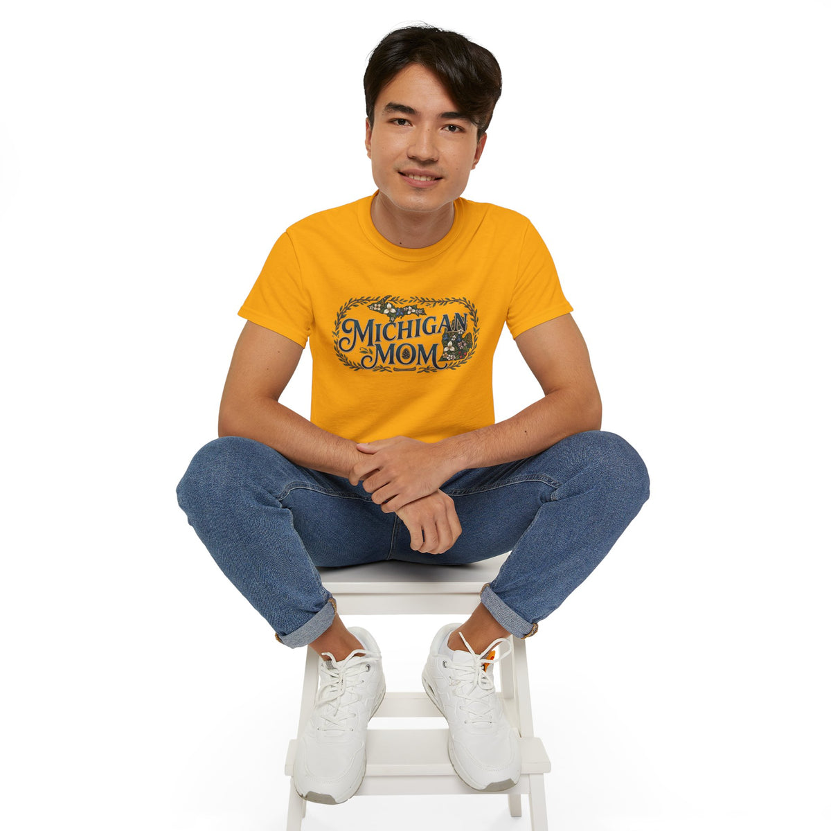 Michigan Mom T-Shirt – Floral State Pride Tee for Moms