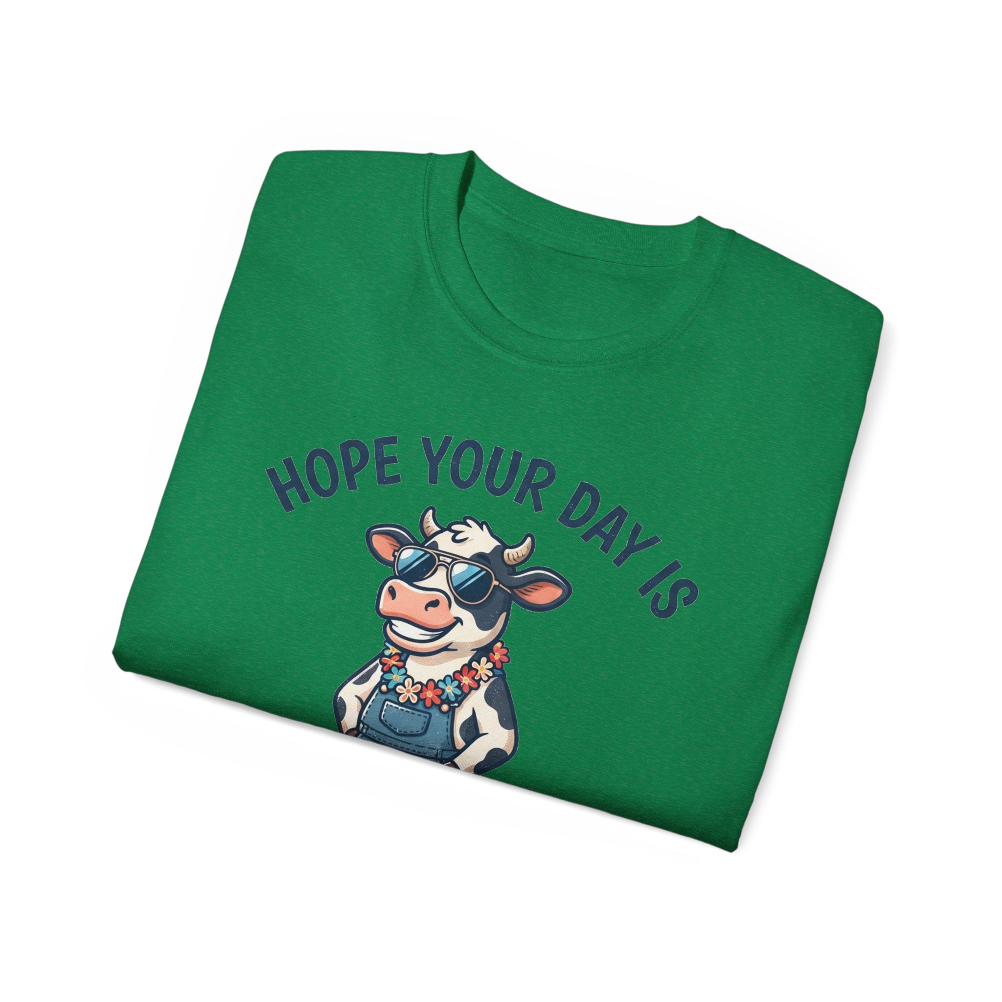 Udderly Cool Cow Graphic Tee — "Hope Your Day Is Udderly Cool" Funny Farm T-Shirt