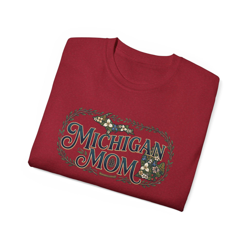 Michigan Mom T-Shirt – Floral State Pride Tee for Moms