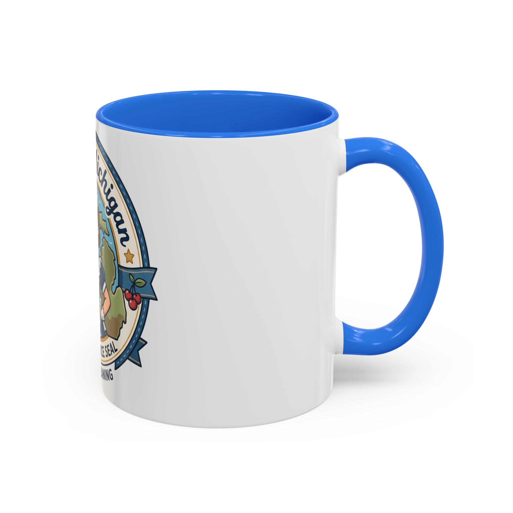 Maid in Michigan Coffee Mug — Retro Housekeeper Logo (11oz/15oz)