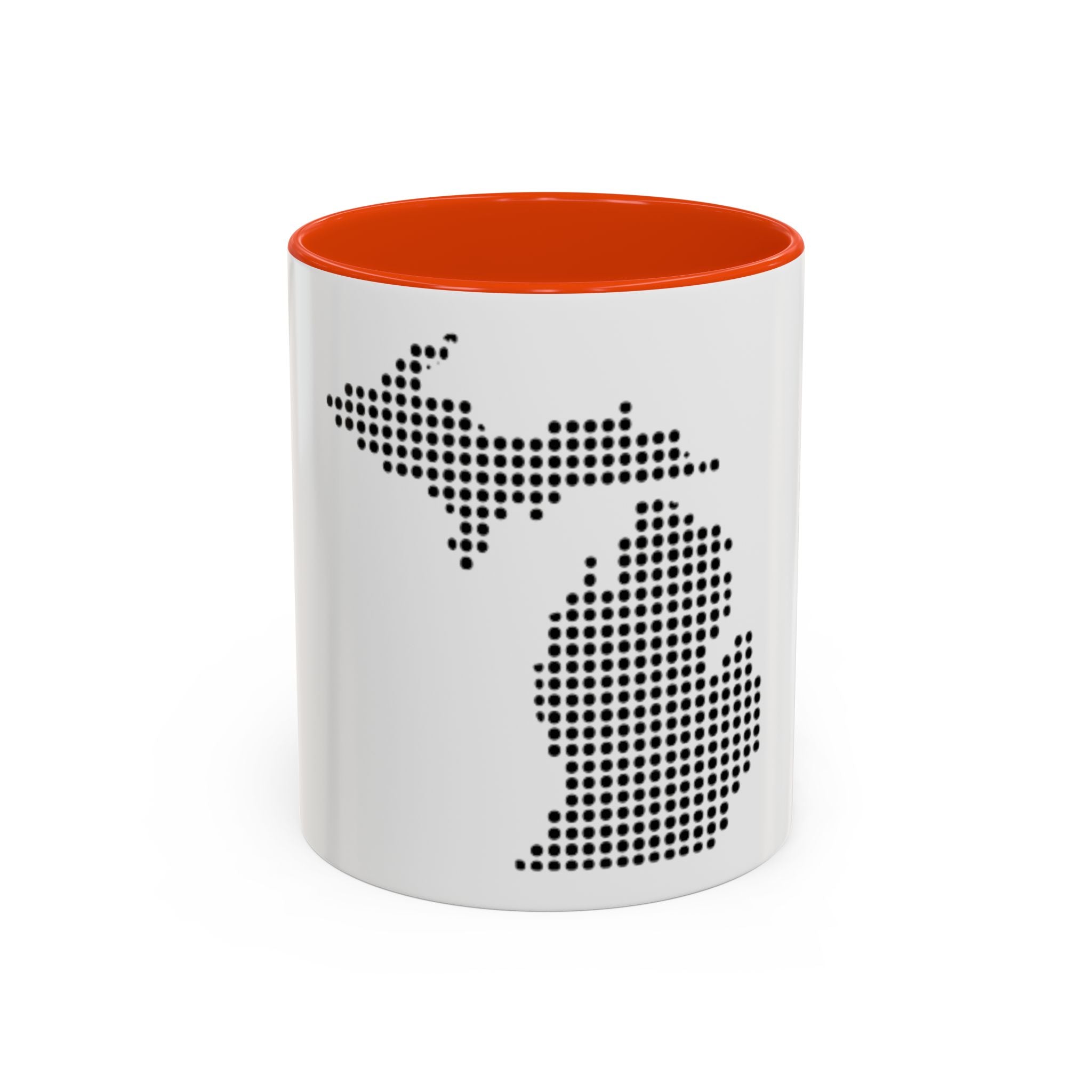 Michigan Dot Map Mug — Modern Minimalist Michigan State Coffee Cup (11oz/15oz)