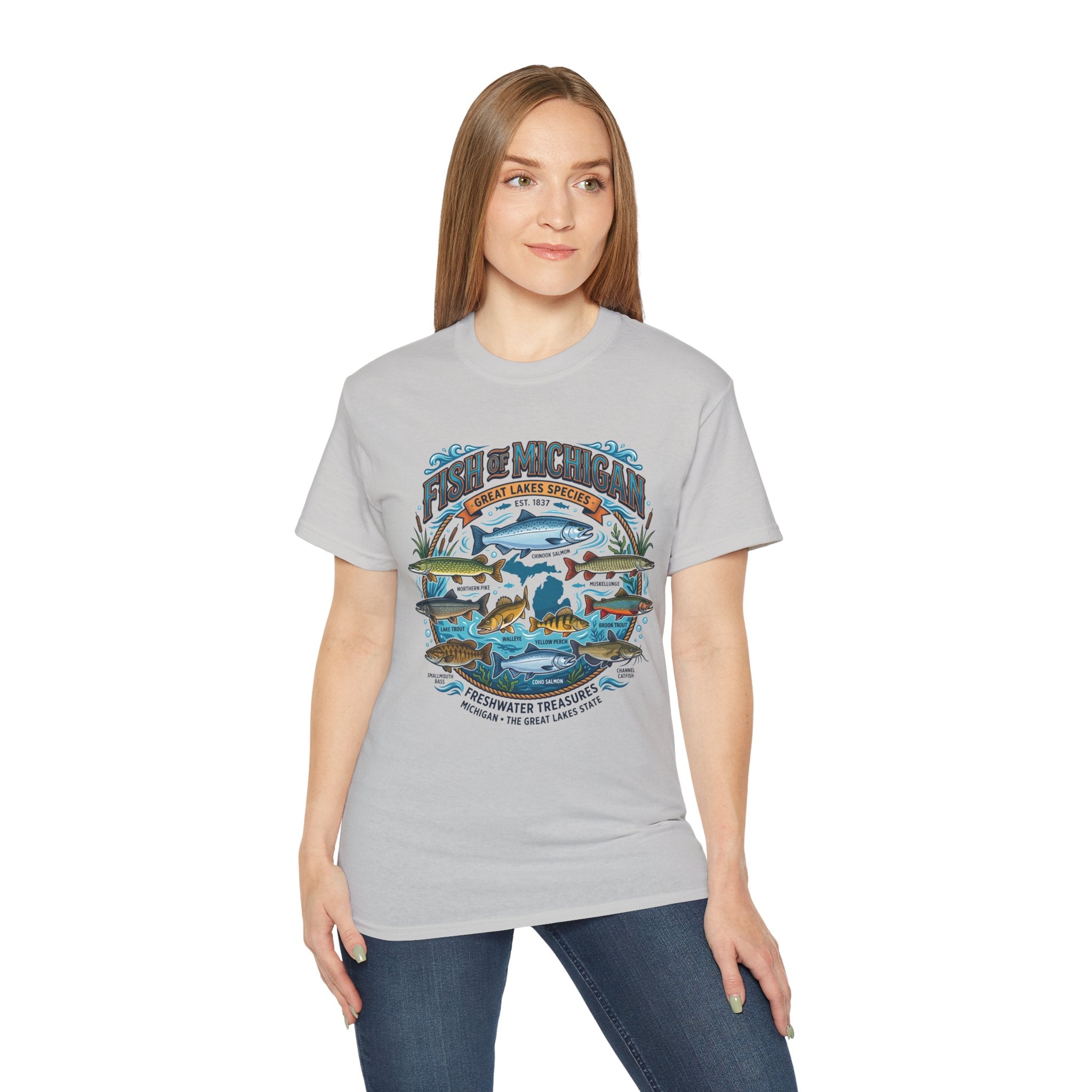 Michigan Fishing Species Tee — Freshwater Treasures Graphic T-Shirt