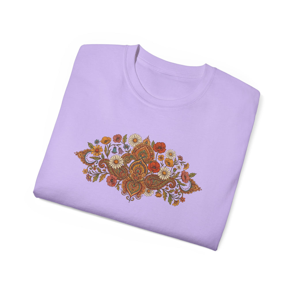 Retro Floral Tee — Vintage Brown Flower Bouquet Graphic