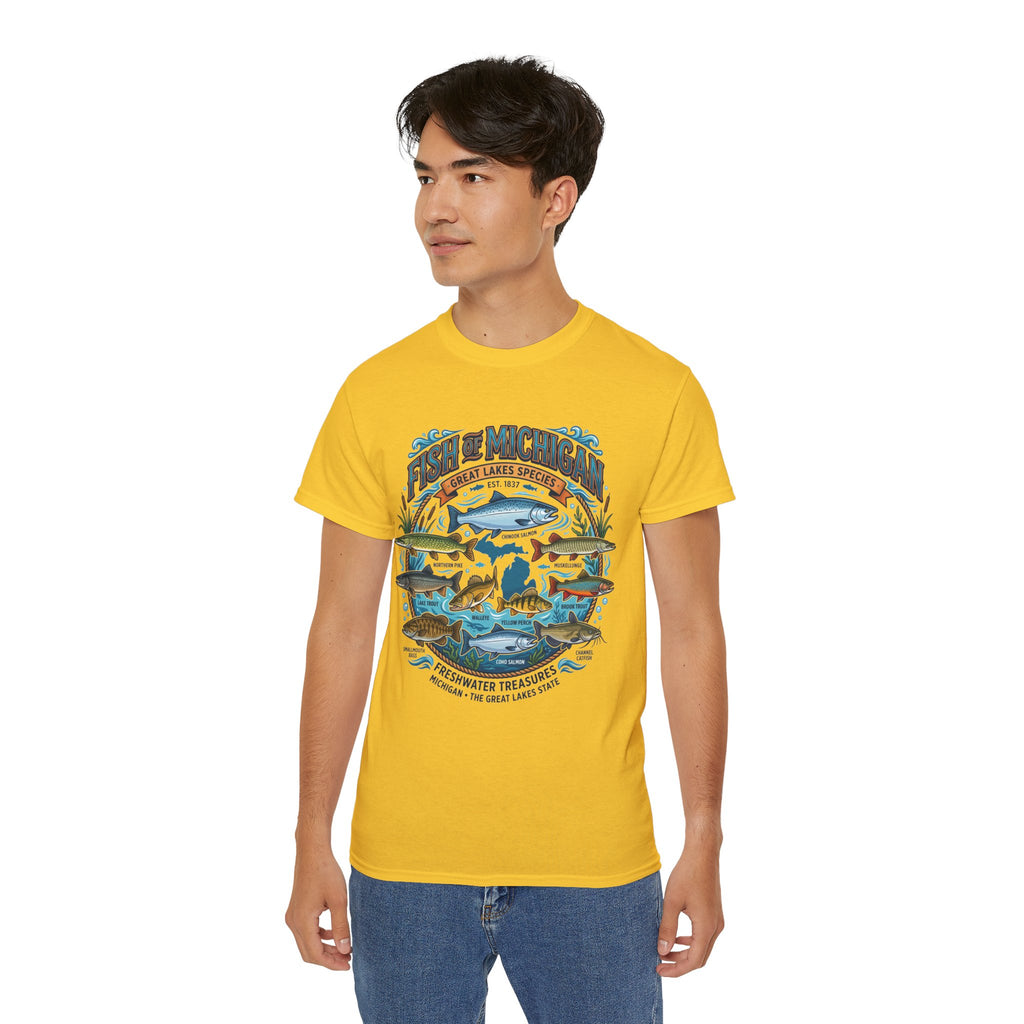 Michigan Fishing Species Tee — Freshwater Treasures Graphic T-Shirt