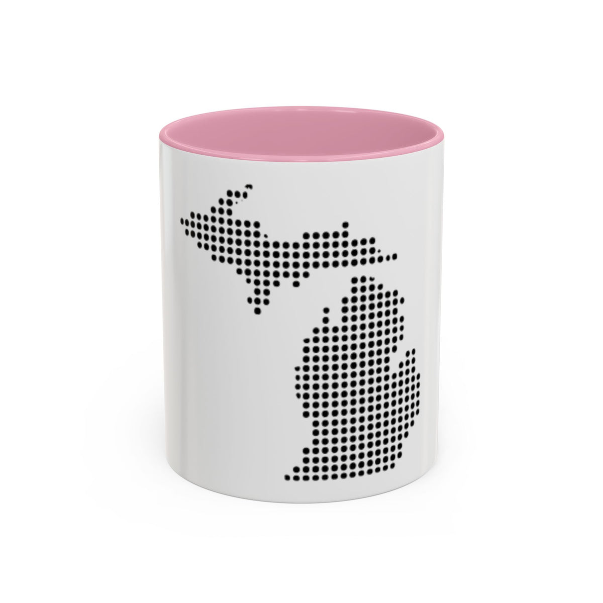 Michigan Dot Map Mug — Modern Minimalist Michigan State Coffee Cup (11oz/15oz)