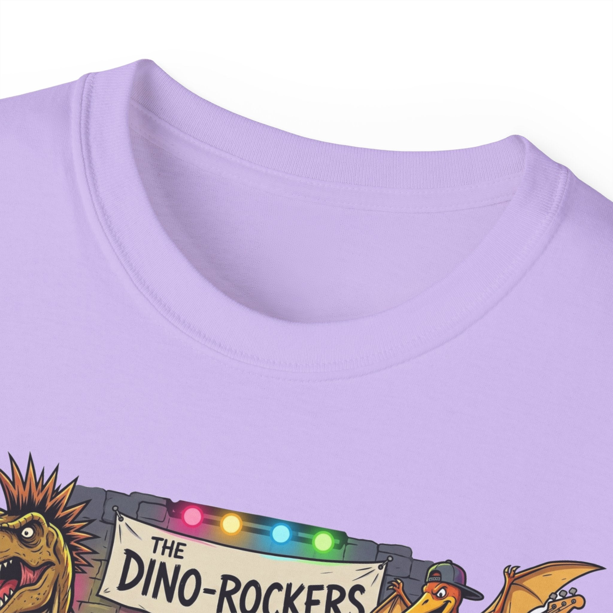 Dino Rockers T-Shirt – Retro Dinosaur Band Graphic Tee