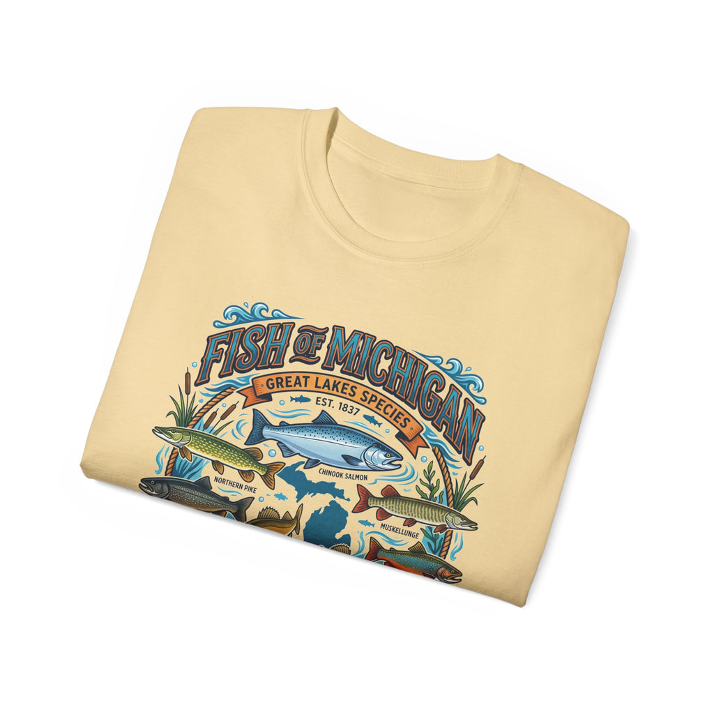 Michigan Fishing Species Tee — Freshwater Treasures Graphic T-Shirt