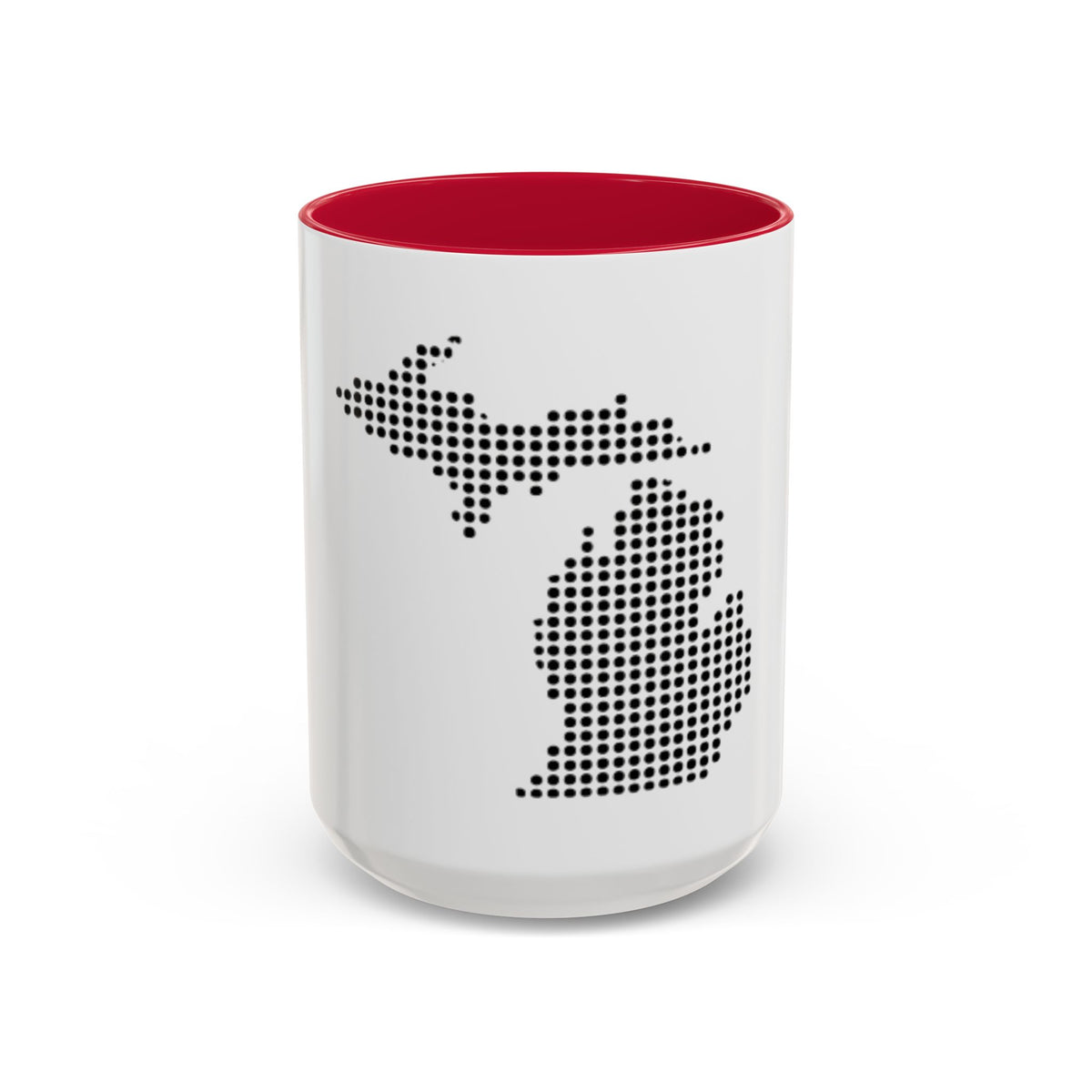 Michigan Dot Map Mug — Modern Minimalist Michigan State Coffee Cup (11oz/15oz)
