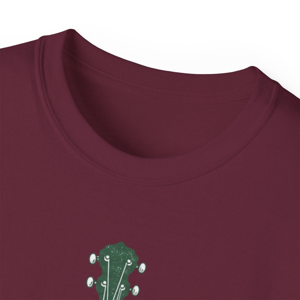 Floral Banjo Tee — Botanical Music Graphic T-Shirt
