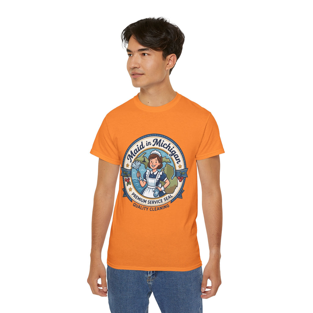 Maid in Michigan T-Shirt — Vintage Housekeeping Logo Tee