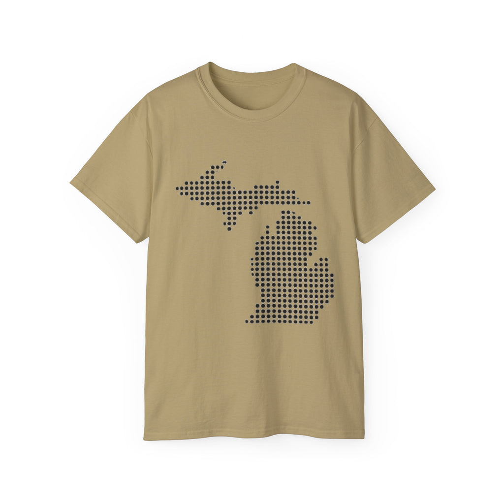 Michigan Dot Map T-Shirt — Minimal State Outline Tee