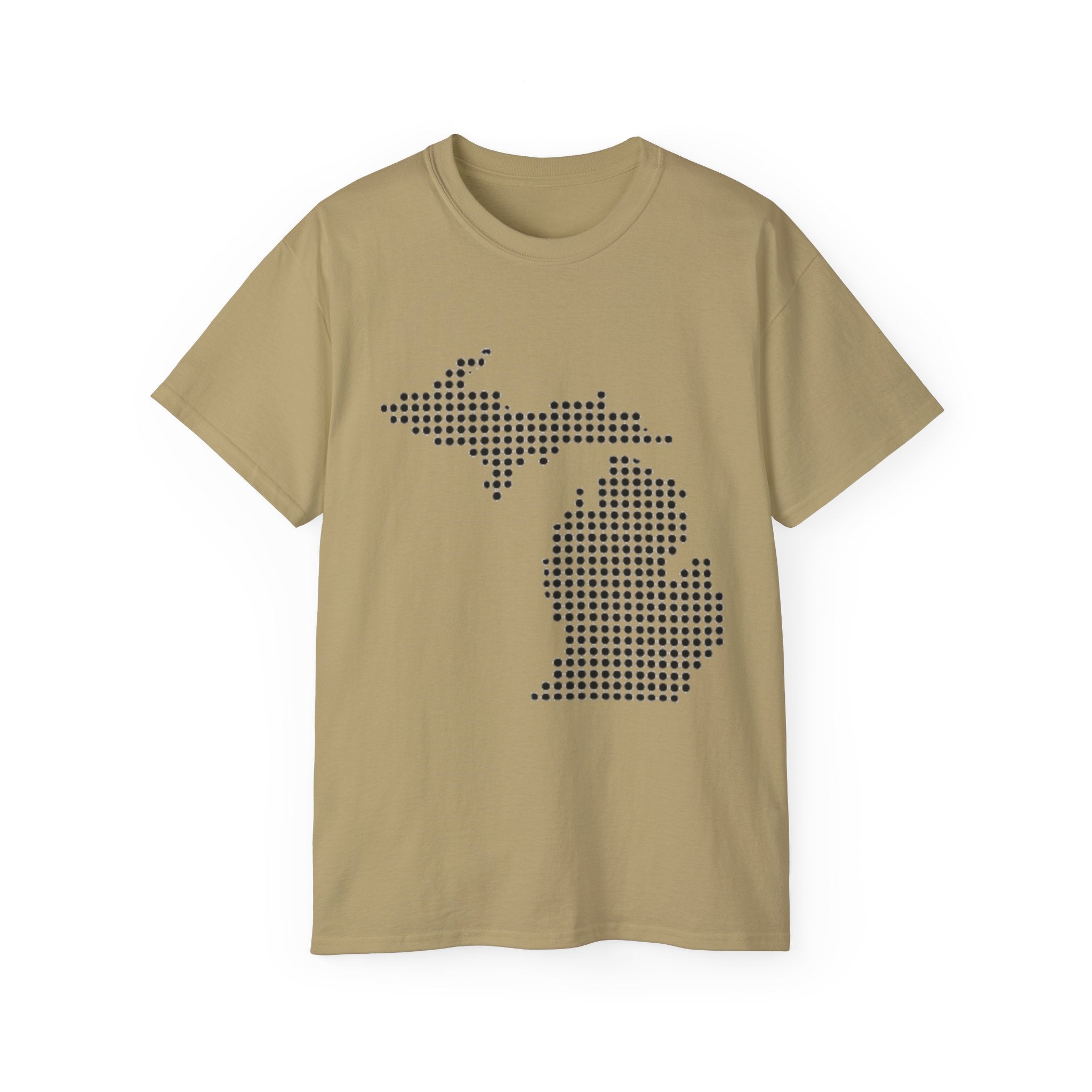Michigan Dot Map T-Shirt — Minimal State Outline Tee