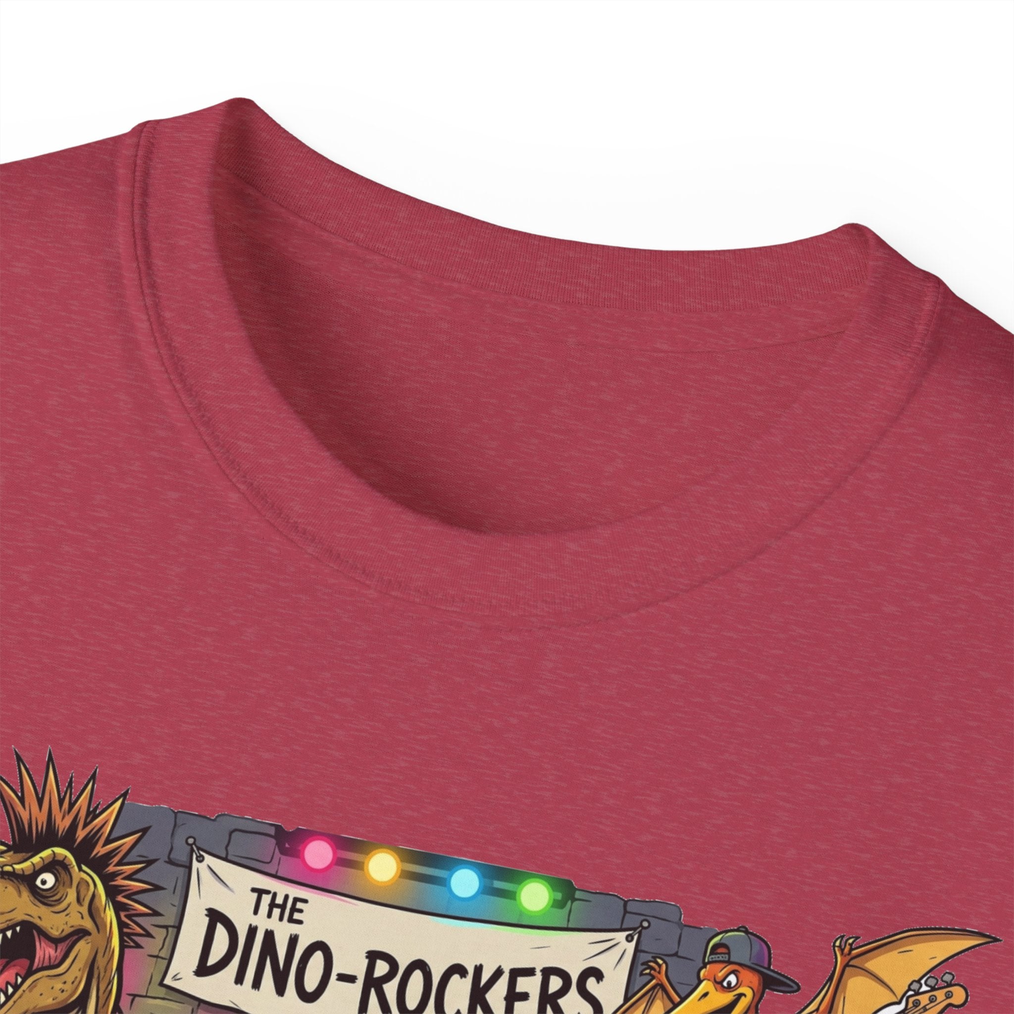 Dino Rockers T-Shirt – Retro Dinosaur Band Graphic Tee
