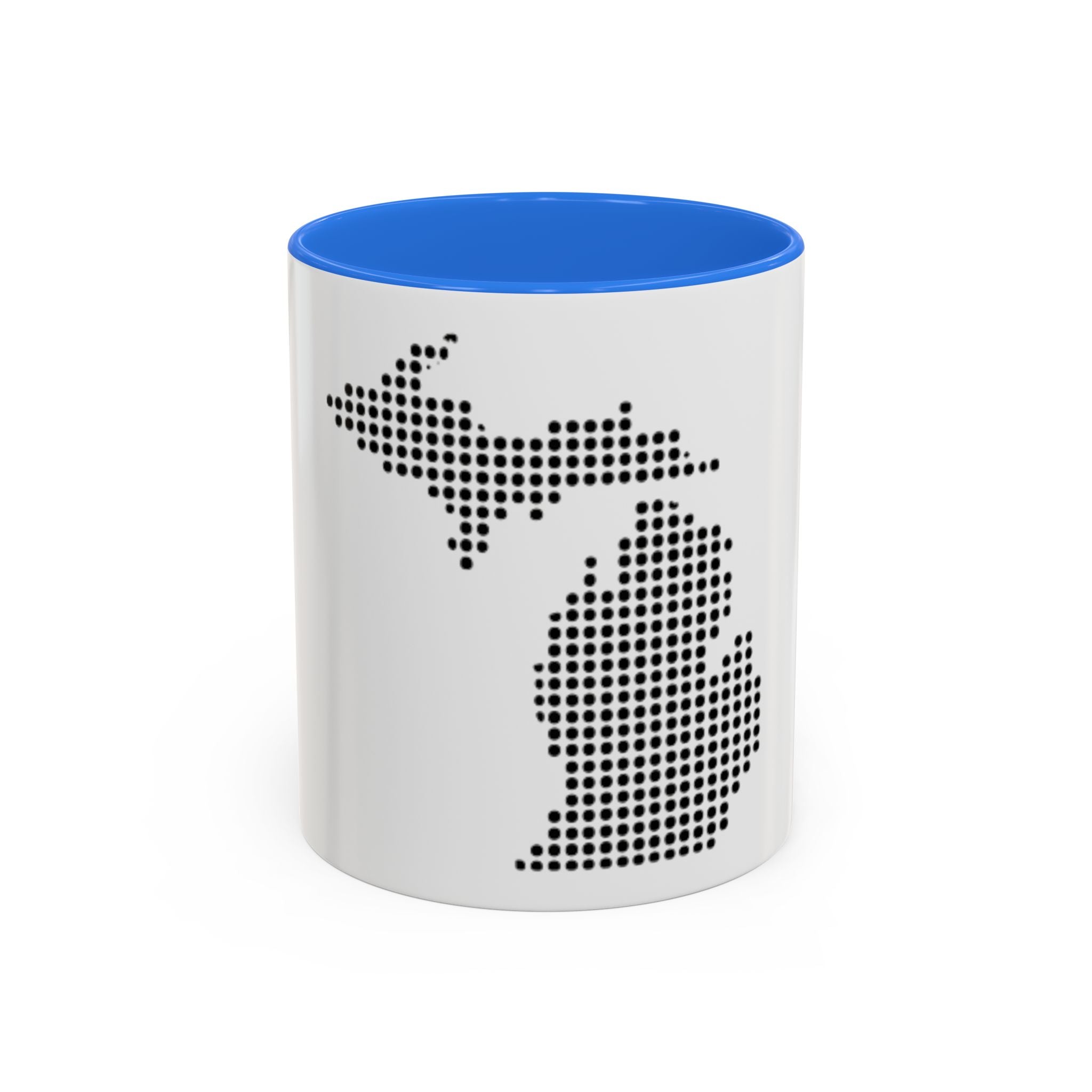Michigan Dot Map Mug — Modern Minimalist Michigan State Coffee Cup (11oz/15oz)